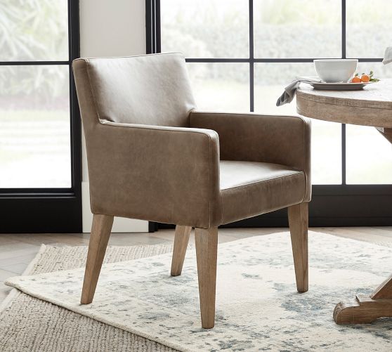 Classic Leather Dining Armchair by Pottery Barn