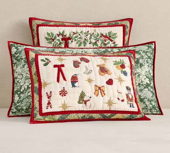 Deck the Halls Christmas Tree Reversible Quilted Sham