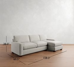 PB Comfort Modern Square Arm Chaise Sleeper Sectional (108")