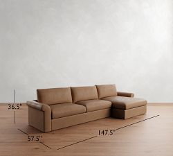 Westwood Roll Arm Chaise Sectional (136"&ndash;154")