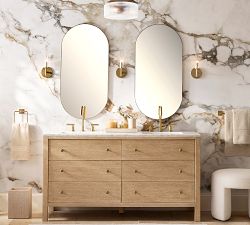 Cooper Ribbed Glass Flush Mount (14")