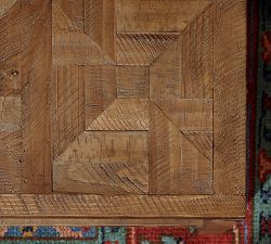 Reclaimed Parquet Rectangular Side Table (14")
