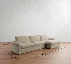 Westwood Roll Arm Chaise Sectional (134"&ndash;155")