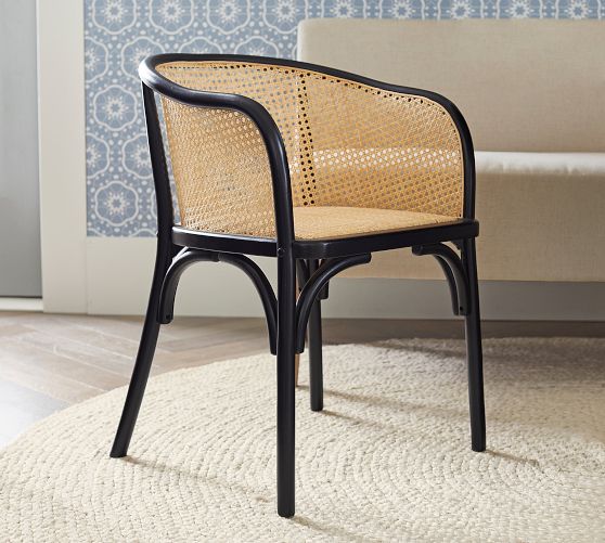 Barrel Back Cane Dining Armchair by Pottery Barn