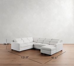York Square Arm Deep Seat 4-Piece Chaise Sectional (121")