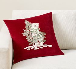 Polar Bear Embroidered Pillow Cover
