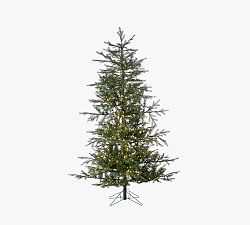 Open Box: Multi Functional Lit Portland Pine Faux Christmas Tree (6.5 Ft.) - Green