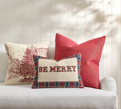 Be Merry Scalloped Lumbar Pillow Cover