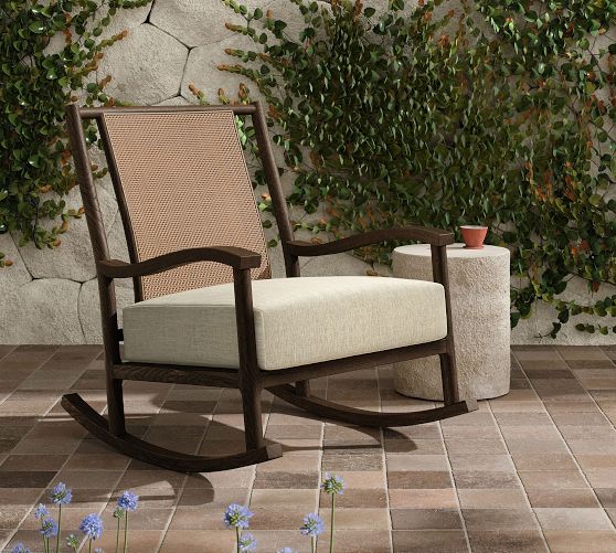 Bridger Teak Outdoor Rocking Chair by Pottery Barn