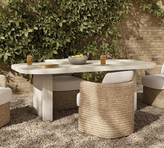 Caelis Concrete Outdoor Dining Table (86") by Pottery Barn