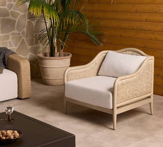 Carrington Teak Outdoor Lounge Chair by Pottery Barn
