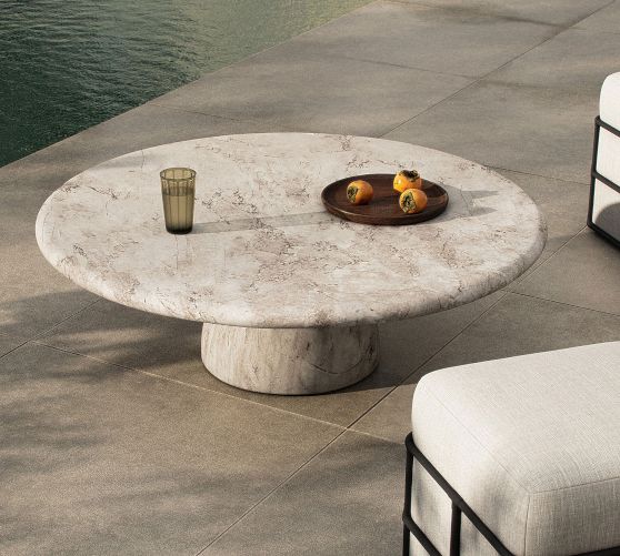 Caulder Concrete Outdoor Coffee Table (48") by Pottery Barn