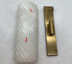 Open Box: Amalia Alabaster Fluted Sconce (15") - Alabaster &amp; Tumbled Brass