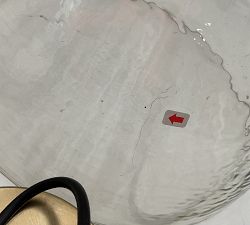 Open Box: Bridget Recycled Glass Pendant, Small (14") -Tumbled Brass, Clear