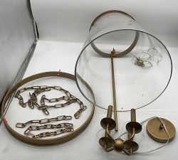 Open Box: Elizabeth Glass Tapered Pendant (18"Dia) - Vintage Brass