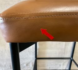 Open Box: Maison Leather Counter Stool (24") - Statesville Caramel, Antique Bronze Legs