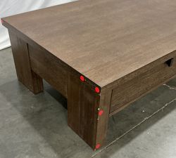 Open Box: Modern Farmhouse Rectangular Coffee Table (64") - Tahoe Brown
