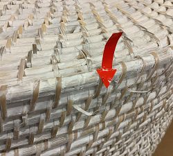 Open Box: Tava Handwoven Rattan Divided Hamper - White