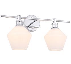 Open Box: Tolari Double Sconce (19.1") - Chrome, Frosted White Glass