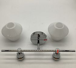 Open Box: Tolari Double Sconce (19.1") - Chrome, Frosted White Glass