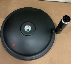 Open Box: Wheeled Outdoor Umbrella Base (22"W, 75lbs Weight Limit) - Powder Coated Black