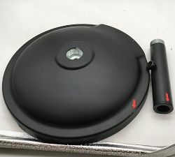 Open Box: Wheeled Outdoor Umbrella Base (22"W, 75lbs Weight Limit) - Powder Coated Black