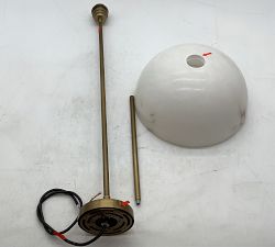Open Box: Windham Alabaster Dome Pendant (12"Dia) - Tumbled Brass