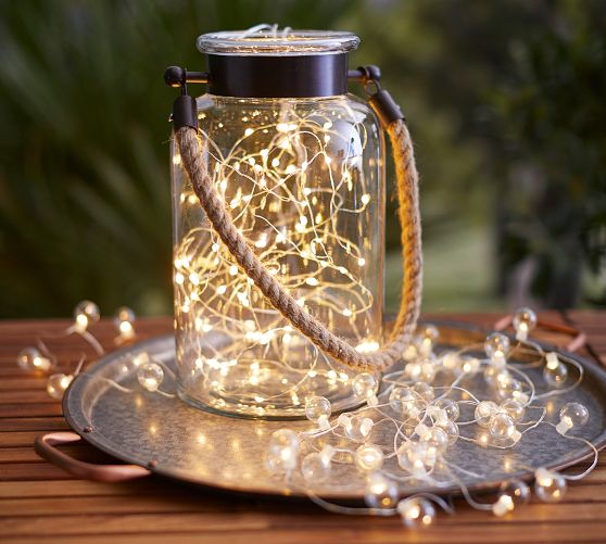 ライト・ランタン Pottery Barn Harvest Seed Bead Lantern Battery Operated Lanterns & String Lights | Pottery Barn