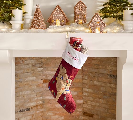 Tangled Labrador Crewel Stocking