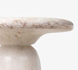 Caulder Natural Veined Concrete Outdoor Side Table (18")