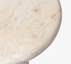 Caulder Natural Veined Concrete Outdoor Side Table (18")