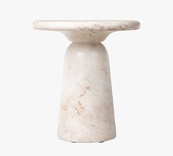 Caulder Natural Veined Concrete Outdoor Side Table (18")