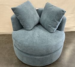 Open Box: Balboa Upholstered Swivel Armchair - Performance Casual Chenille Slate