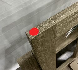 Open Box: Indio Wood Outdoor Left Arm Chair Frame Only - Weathered Gray