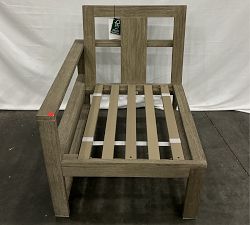 Open Box: Indio Wood Outdoor Left Arm Chair Frame Only - Weathered Gray