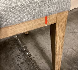 Open Box: Layton Upholstered Dining Chair - Performance Heathered Basketweave Chambray, Seadrift Legs
