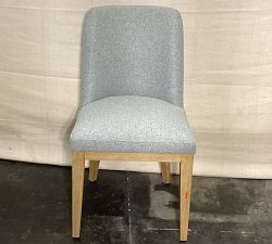 Open Box: Layton Upholstered Dining Chair - Performance Heathered Basketweave Chambray, Seadrift Legs