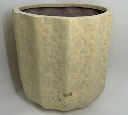 Open Box: Modern Rustic Fluted Planter, X-Large (20"D x 20"H) - White
