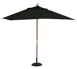 Open Box: Premium 10' Rectangular Outdoor Umbrella with Teak Pole - Sunbrella Black