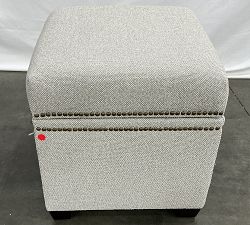 Open Box: Tamsen Cube Storage Ottoman (18.5"W x 19.75"H) - Performance Boucle Pebble, Seadrift