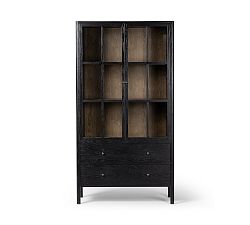 Open Box: Taytum Storage Cabinet (45"W x 84"H) -  Brished Ebony Oak, Tan, Midnight Iron