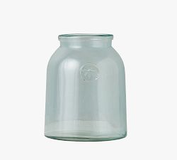 Recycled Glass Mason Jar Vase with Bee Stamp Collection