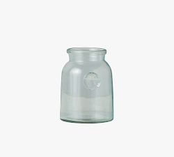 Recycled Glass Mason Jar Vase with Bee Stamp Collection