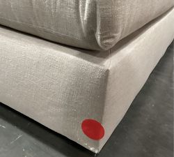 Open Box: Big Sur Square Arm Left Wide Chaise - Performance Rustic Linen Parchment, Espresso