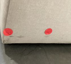 Open Box: Big Sur Square Arm Left Wide Chaise - Performance Rustic Linen Parchment, Espresso