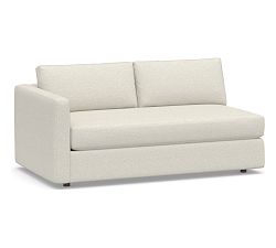 Open Box: Carmel Slim Square Arm Left Loveseat with Bench Cushion - Performance Boucle Oatmeal, Espresso