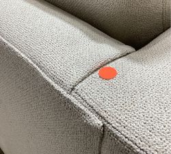 Open Box: Carmel Slim Square Arm Left Loveseat with Bench Cushion - Performance Boucle Oatmeal, Espresso