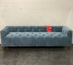 Open Box: Colt Settee (65") - Rustic Chenille Slate, Mocha