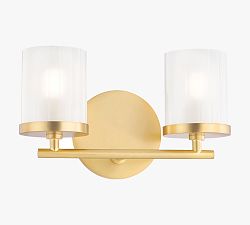 Open Box: Gul Double Sconce (10.5") - Aged Brass, Frosted