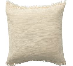 Open Box: Turkish Cotton Fringe Pillow (20") - Ivory